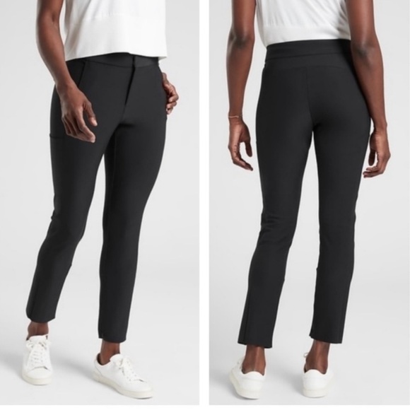 Athleta Pants - Athleta Stellar Trouser Pant Black Size 2 Ankle Zipper Travel Athleisure